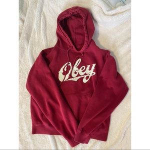 Bundle 3/$15 ✨ red obey hoodie - size M